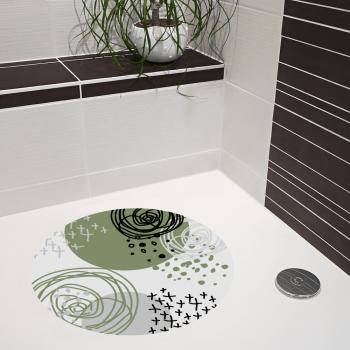 shower mat circular green inspiration