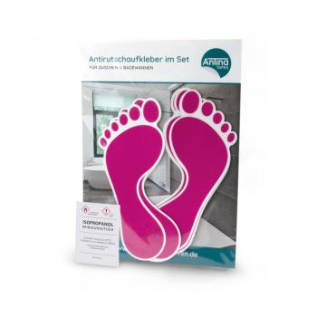 Fußabdruck pink Verpackung