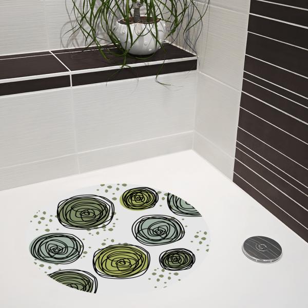 shower mat circular 2 green inspiration