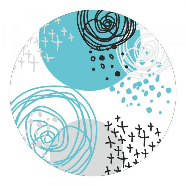 Duschmatte Kreisel blau design