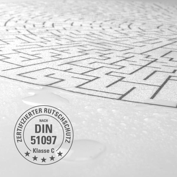Anti-slip shower mat, geometric, 55 cm round, self-adhesive