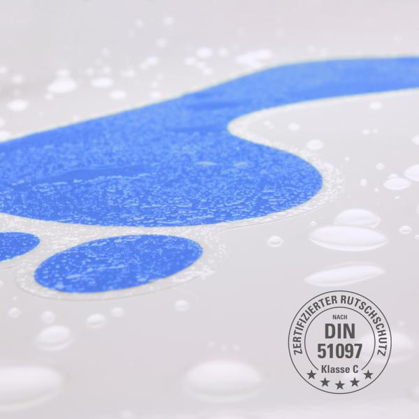 Fußabdrücke blau Detail