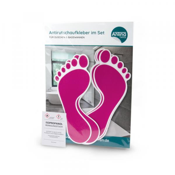 Fußabdruck pink Verpackung